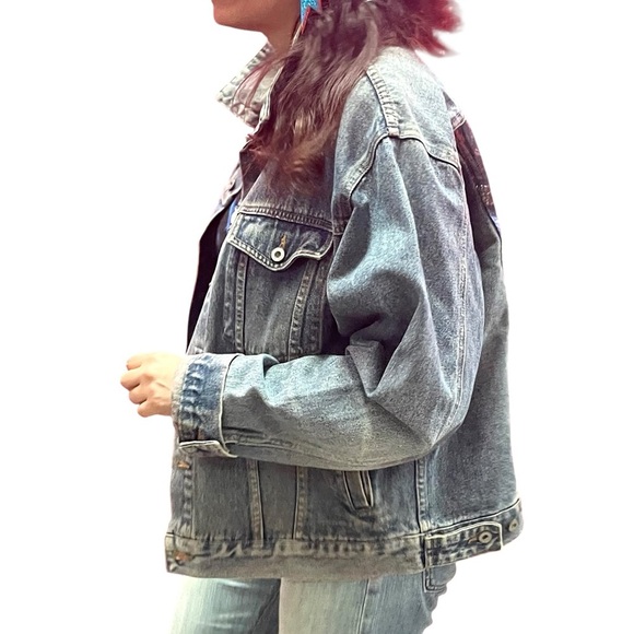 Diesel x Madz tattoo Custom Denim Jacket XXL Rock Gothcore Bikercore Plus Size - Picture 5 of 17